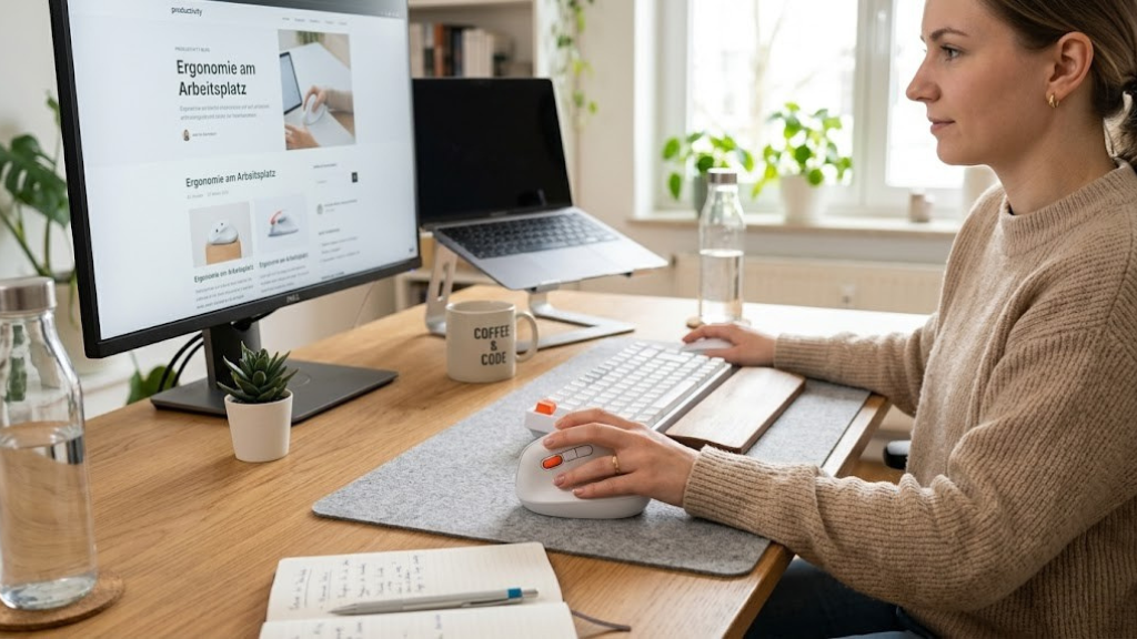 Ergonomische Computermaus perfekt für kleine Hände auf modernem Schreibtisch